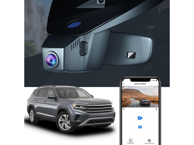 4K Dash Cam Suitable for Volkswagen Atlas 2018-2026 (Model B, Wide Body Design) & Cross Sport 2020-2026, OEM Look, UHD 2160P Video, WiFi & APP,...