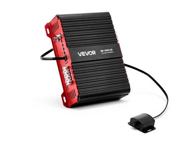 Monoblock Car Amplifier, 1500W RMS MAX, 1/2/4 Ohm Stable, 1-Channel Class D Car Audio Amplifier with Remote Subwoofer Level Control, Low Pass.