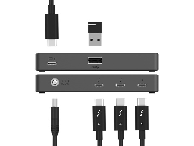 Thunderbolt 4 Hub, 60W Charging USB-C Dock for Laptops, 3X TB4 + 1x USB-A, Supports Dual 4K@60Hz or 8K@60Hz Display, Certified TB4 Cable,...
