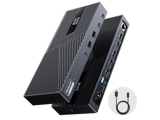 DisplayLink Docking Station Triple Monitor 4K@60Hz, 14-in-1 USB C Dock for MacBook Dell HP Lenovo, 160W Adapter,100W PD Charging for Thunderbolt.