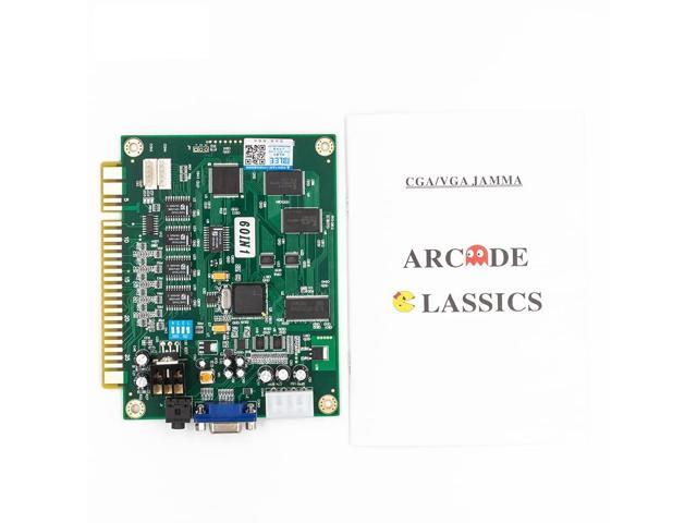 Classical Arcade Video Game 60 in 1 PCB Jamma Board CGA VGA Output Vertical Screen Supports Upright and Cocktail Cabinets Use Standard Arcade Power