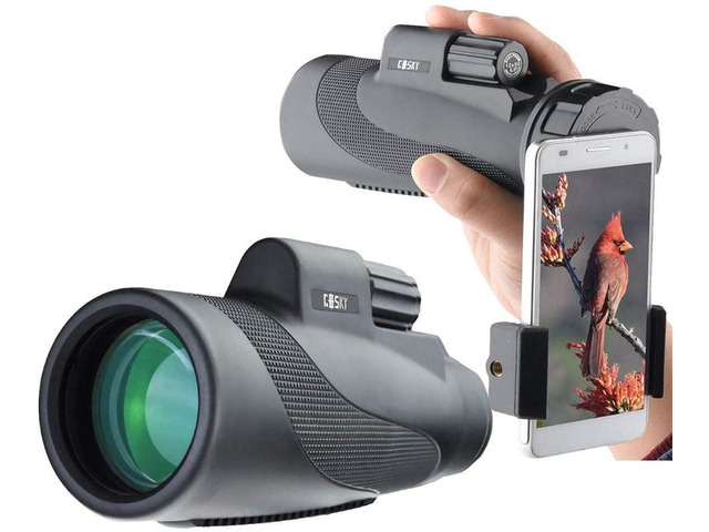 Titan 12X50 Monocular Telescope with Smartphone Holder - Waterproof Fog-Proof Shockproof Scope BAK-4 Prism FMC for Bird Watching Hunting Camping...