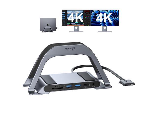 MacBook Pro Docking Station Dual Monitor 4K@60Hz with 100W Power Adapter, USB C Docking Station Vertical Stand for MacBook Pro/Air with 2 HDMI, USB...