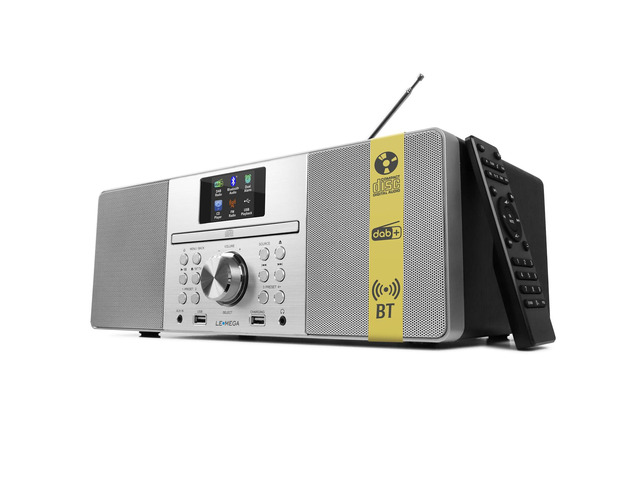 MSY1+ CD Player with FM Radio, Bluetooth Streaming, Stereo HiFi System, Full Colour Display, 30 Presets, Remote Control, Acoustic Wooden Cabinet -...