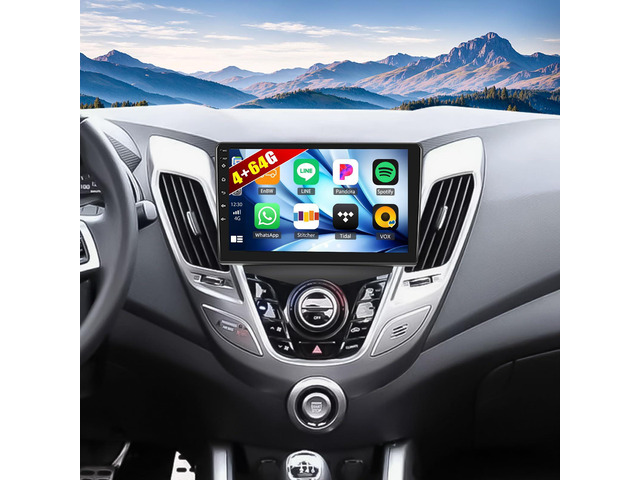 [4+64G] Android 15 Car Stereo for Hyundai Veloster 2011-2017 with Wireless Carplay & Android Auto,9 Inch Car Radio with Mirror Link Bluetooth FM/RDS...