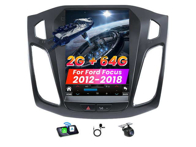 Car Radio for Ford Focus 2012-2018: 8 Core 10.4 Inch Touch Screen Head Unit Replacement with Wireless Carplay/Android Auto, Bluetooth GPS WiFi FM...