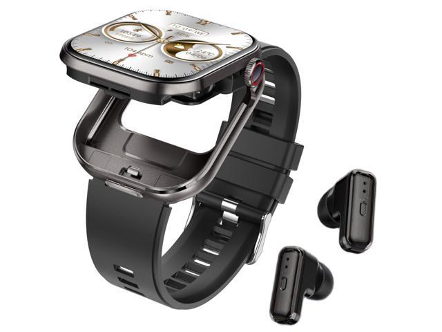 2 in 1 Smart Watch with TWS Earbuds,2.02' HD Touch Screen Fitness Watch,Bluetooth Call,Waterproof Sports Tracker Compatible with Android & iPhone