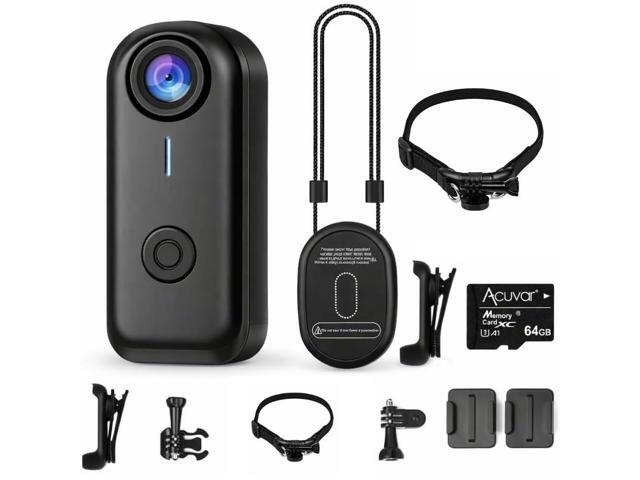 Mini Body Camera 1080P with WiFi, Magnetic Wearable & Clip-On Thumb-Size Hands-Free Recording Camera with 64GB Card & Accessories