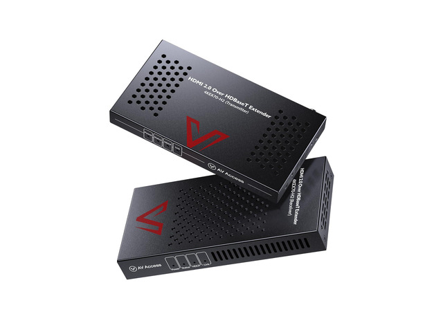 AV Access HDMI Extender Over Cat6a/7 4K@60Hz 4:4:4 HDR, HDBaseT 230ft Long Distance, PoE, IR Remote Control, RS232, HDCP 2.2 for TV, Projector,...