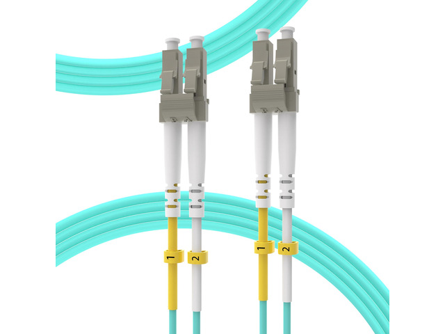 OM4 LC to LC Fiber Patch Cable 75m/246ft, 10G/40G/100GB 50/125m Multimode Duplex MM Fiber Jumper Patch Cord LSZH(Aqua) - 75M(246ft)