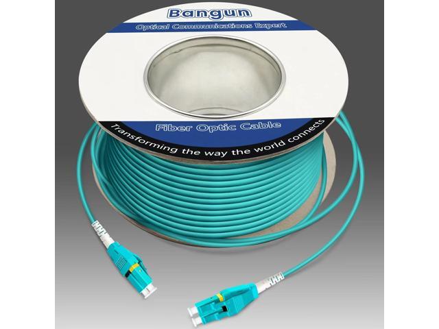 75 Meters Uniboot OM3 Fiber LC to LC Fiber Optic Cable, 10GB Multimode Fiber Patch Cable Duplex 50/125, 250 feet, LSZH Aqua