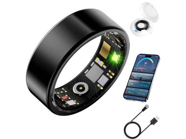 Smart Health Ring for Men Women, Fitness Tracker Ring with Heart Rate Blood Pressure SpO2 Sleep Monitoring, 100+ Sports, Slim Stainless Steel IP68,...