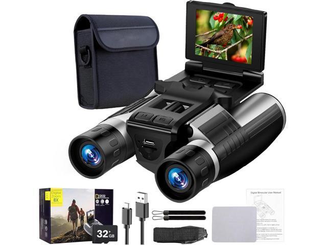 2.4' LCD Digital Binoculars with Camera, 48MP 2.5K Video Recording, 12x32 Optics, 8X Digital Zoom for Bird Watching, Hunting, Concerts and Sports,.