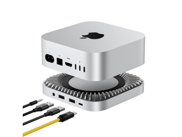 40Gbps Aluminum Hub & Stand for New M4/M4 Pro Mac mini (2024) with 40Gbps NVMe/M.2 SSD Enclosure, 2X USB-A, USB-C Host, 3.5mm Audio Compatible...