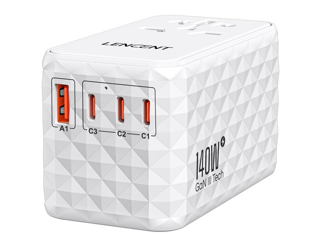 140W International Travel Adapter, GaN Universal Travel Adapter with 1 USB-A & 3 Type C Power Converter, Fast Charger for Phone,Laptops, Worldwide...