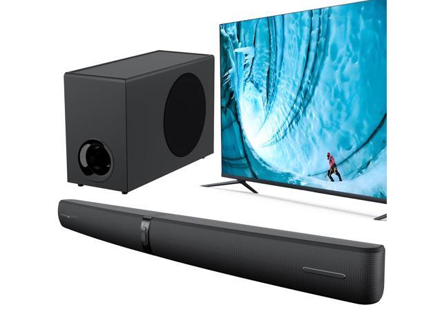 2.1 Sound Bar with Subwoofer, 110W Sound Bar for Smart TV with Adjustable Deep Bass & Volume Boost & 3 EQ Modes, Bluetooth/ARC/Opt/AUX, Soundbar.