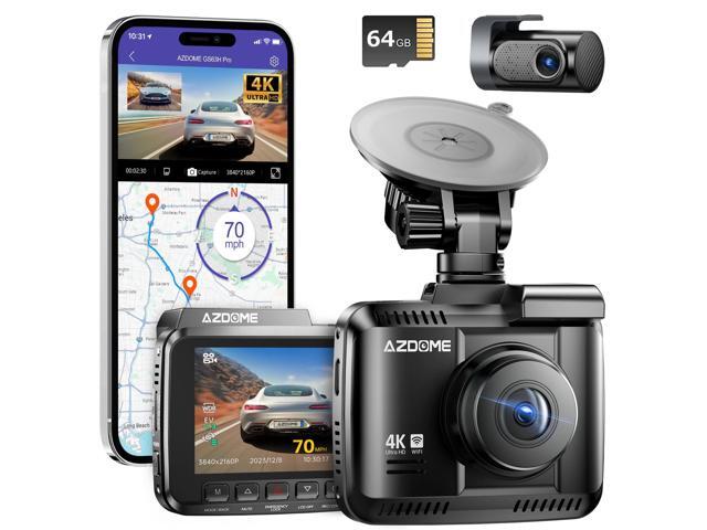 GS63H Pro 2CH Dash Cam 4K with Super Night Vision & ADAS 24H Parking Mode - 4K Dual Dash Cam - Built-in WiFi - GPS Tracking - Collision Detection -.
