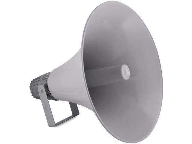 Indoor Outdoor PA Horn Speaker - 19.5' 100W Power Compact Loud Sound Megaphone w/ 400Hz-5KHz Frequency, 16 Ohm, 100V/70V Transformer, Mounting.