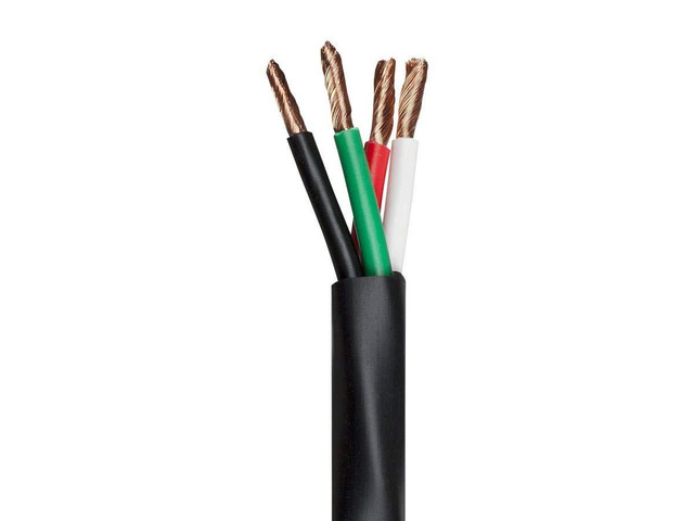 Nimbus Series 12 Gauge AWG 4 Conductor CMP-Rated Speaker Wire / Cable - 100ft UL Plenum Rated, 100% Pure Bare Copper With Color Coded Conductors