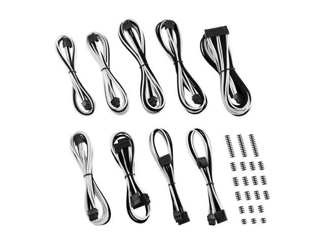 C-Series Classic ModMesh Sleeved Cable Kit for Corsair Type 4 RM Black Label/RMi/RMX (Black + White)