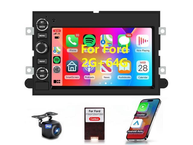 2G 64G Car Stereo for Ford F150 F250 F350 E250 E350 Fusion Edge Explorer Radio with Wireless Carplay Android Auto 7inch IPS Touchscreen Bluetooth.