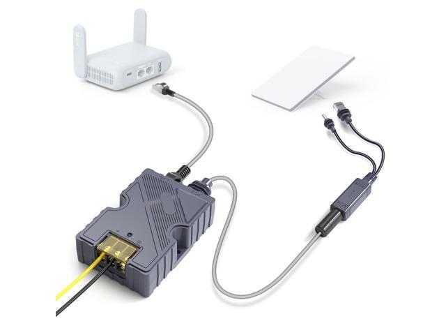 Starlink Mini Poe Injector & Splitter, 150W GigE Passive & ESD Protection 12v Mimi Starlinks Poe with Mini StarLink DC & RJ45 Adapter Splitter for.