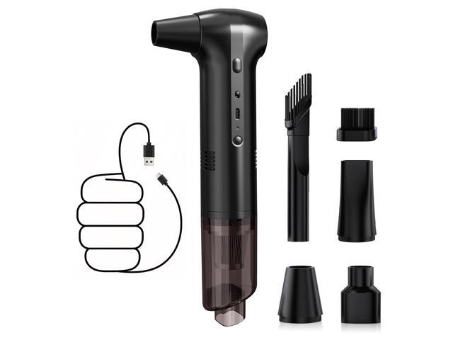 Compressed Air Duster 130000RPM - Rechargeable Electric 2-in-1 Air Blower & Vacuum Cleaner, 3-Speed Brushless Motor, Fast Charging, 4 Nozzles for...