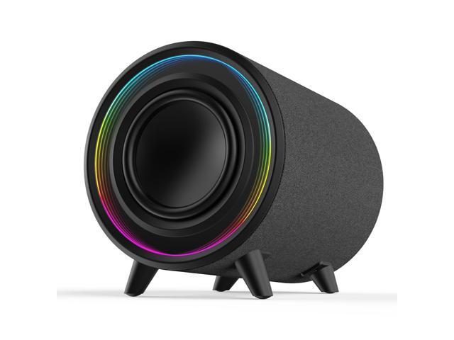 Powered Subwoofer, 100W Peak Sub with DSP, 6.5 Subs with Infinity Mirror - 3D Tunnel Light, 6 LED Home Theater Subwoofers, 40Hz-250Hz, Class-D Amp,...