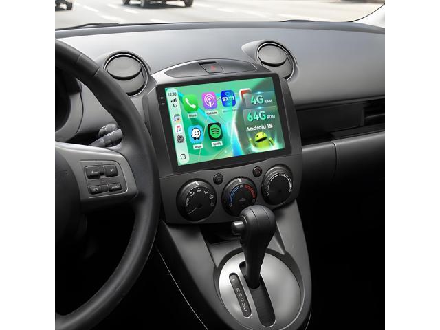 5Ghz WiFi [4G+64G] Android 15 Car Radio for Mazda 2 2007-2014 Car Stereo with Wireless Carplay/Android Auto, 9 Inch HD Touchscreen with GPS.