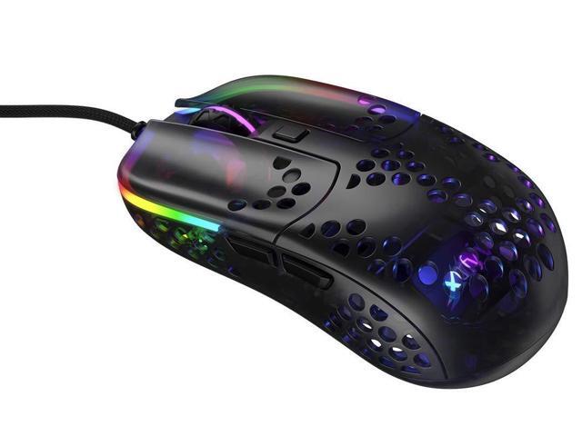 MZ1, Ultra-Light Wired Gaming Mouse, Cutting-Edge Pixart 3389 Sensor, Unique Shape for Optimum Aim, Adjustable RGB Lighting, Zys Rail Edition