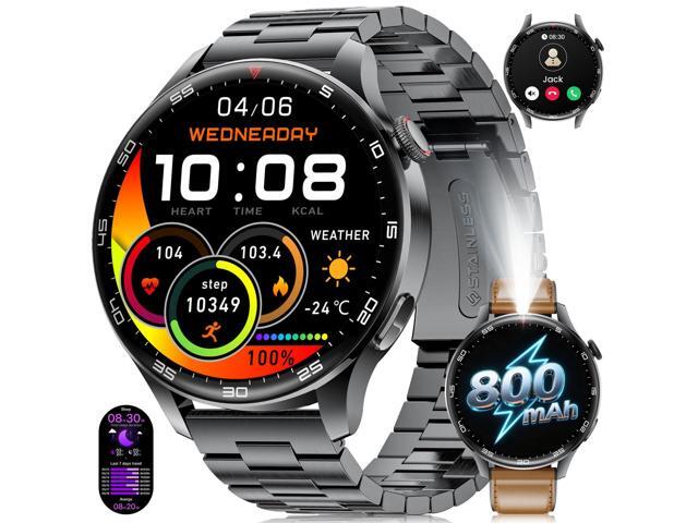 Smart Watch for Men, 1,7'' HD Large Screen Men's Smartwatch with 800mAh Batterry/Flashlight/Heart Rate/Sleep Monitor/100+ Sport Modes, IP68...