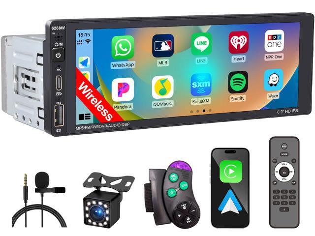 Wireless Single Din Car Stereo with Apple Carplay,IPS Touch Screen Car Radio with Bluetooth,Backup Camera,FM/AM Car Radio,Car Play Android...