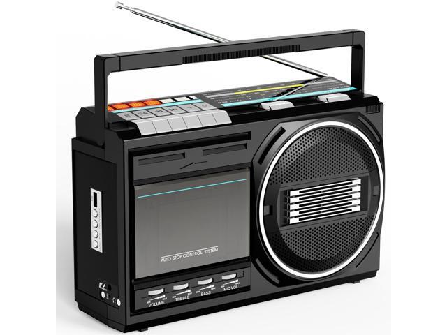 Cassette Player Recorder Boombox with Bluetooth, USB & FM/AM/SW Portable Boom Box Radios, Retro Tape/USB Converter, Earphone Jack, Built-in MIC...