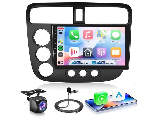 4G+64G 5G WiFi Android 15 Car Stereo for Honda Civic 2001-2005 with Wireless Carplay Android Auto, 9 Inch IPS Touch Screen GPS/Bluetooth 5.0/...