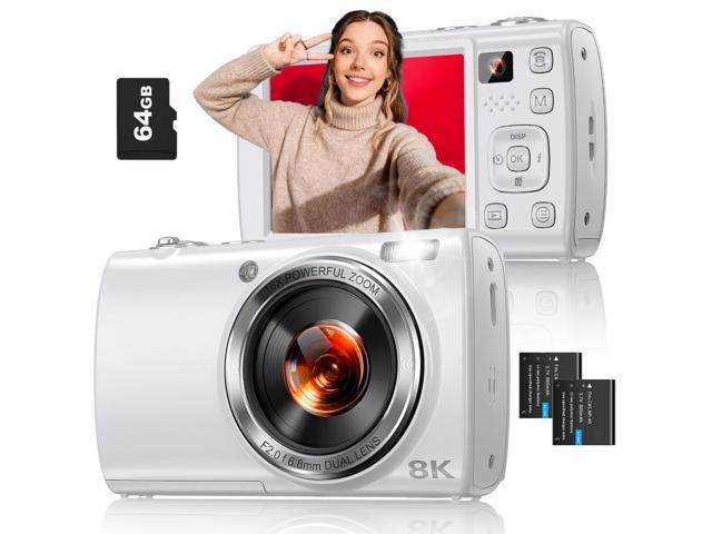 8K Digital Camera for Photography, 88MP WiFi Vlogging Camera for YouTube with Front Rear Lens, Autofocus, 16X Zoom, Compact Travel Cameras with...