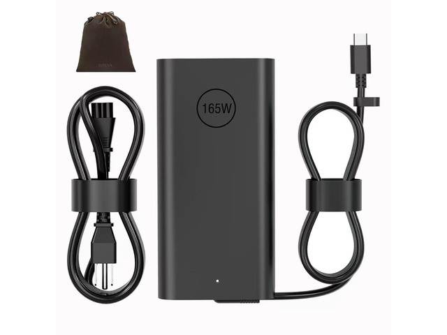New 165W GAN USB Type C Laptop Charger Compatible with Precision 5690 5680 3581 3580 Pro Max 16 18 9840 Plus MA16250 MB16250 XPS 17 9730 9720 M9TG5...
