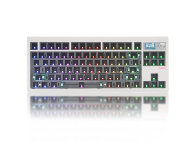 GMK87 TKL Mechanical Keyboard Kit Tri-Mode for 3/5pin Switches,85 Keys+Rotary Knob+TFT-LCD Screen Hotswap PCB Gasket Mounted,VIA Programmable DIY...