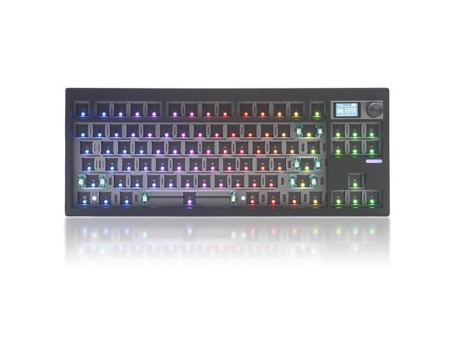 GMK87 TKL Mechanical Keyboard Kit Tri-Mode for 3/5pin Switches,85 Keys+Rotary Knob+TFT-LCD Screen Hotswap PCB Gasket Mounted,VIA Programmable DIY.