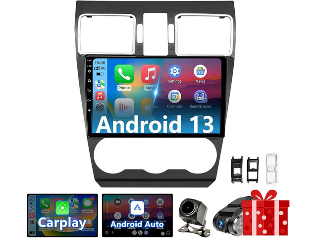 Android 13 Car Stereo Radio Compatible with Subaru Forester WRX Impreza STi Crosstrek 2016-2018 with Wireless CarPlay Android Auto 9' Screen,...