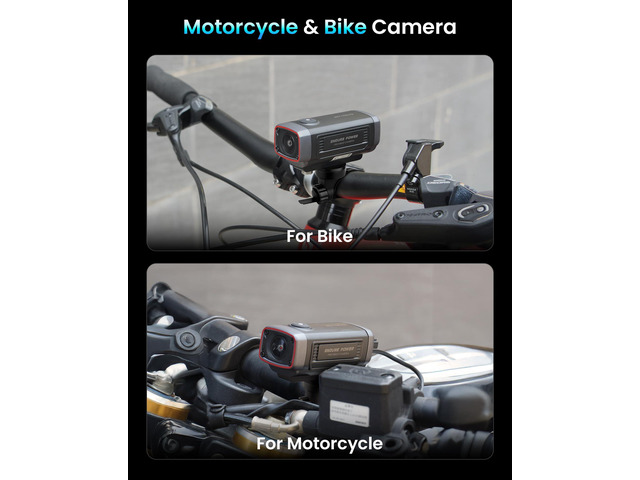 710Lite 2K Motorcycle Dash Cam, 6-Hour Extended Battery Life, WiFi Action Camera for Bike/Scooter, IP66 Waterproof, Ultra HD 1080P, Loop Recording...