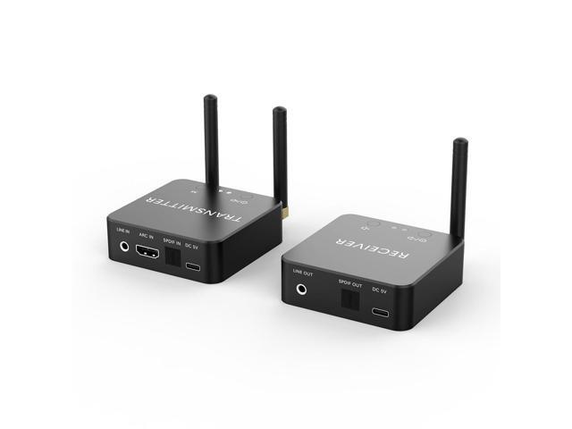 5.8GHz & 5.2GHz Dual-Band Wireless Audio Transmitter Receiver with HDMI/Optical Digital(SPDIF)/RCA(3.5mm) in/Output, 160ft Long Range 0.018s Low...