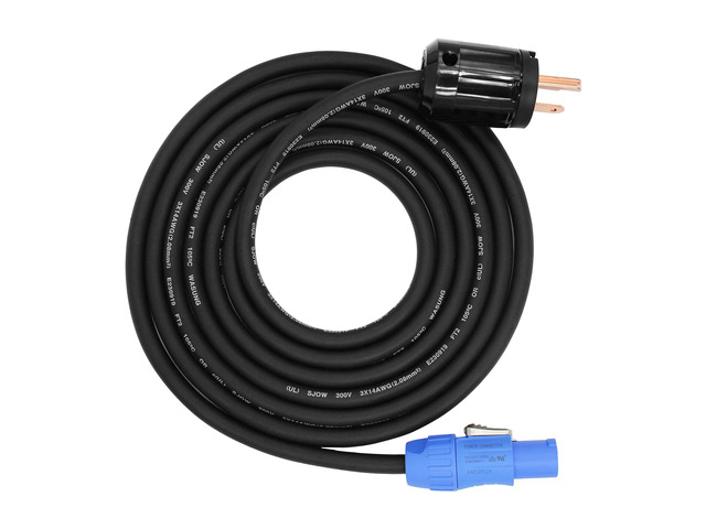 Toronce Profeesional Hand-Built 14 AWG Male NEMA5-15P to SACFCA PowerCon Cable (25Feet)