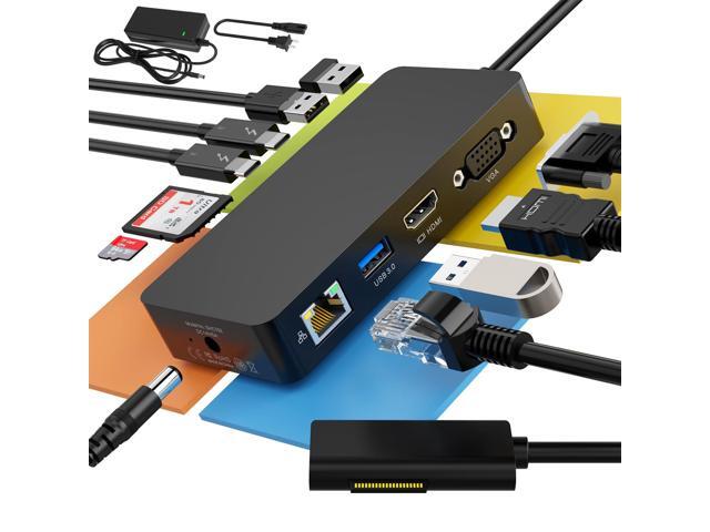 Surface Pro Docking Station Dual Monitor 4K@60Hz HDMI+VGA, 11 in 1 Surface Dock 2 USB C Travel Surface Docking for MS Surface Pro...