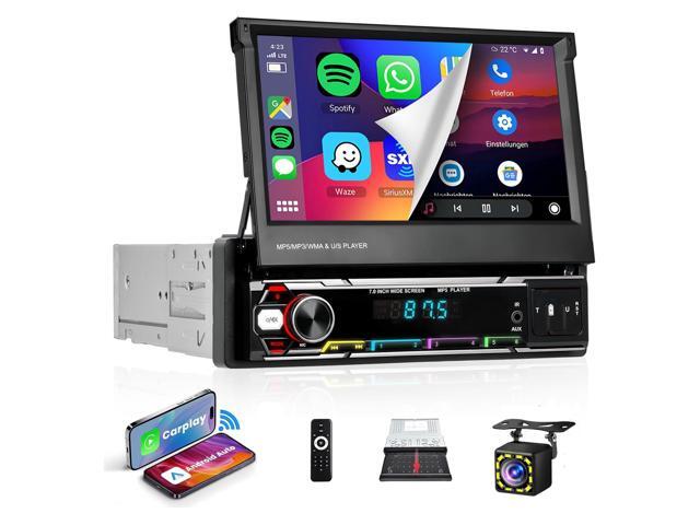 Wireless Carplay 7inch Single Din Touchscreen Radio,IPS Manual Flip Out Touchscreen,AM/FM/RDS 5.1Bluetooth Car Stereo,Fast Charging,Wireless.