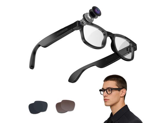 AI Smart Glasses with Camera, 8MP HD Camera Sunglasses with 1080P Video Recording, AI Translation Support & Recognition, Bluetooth Sunglasses with.