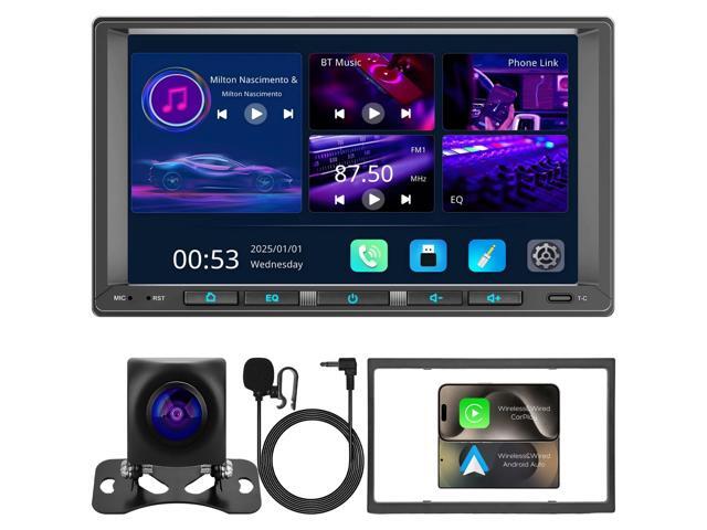 Linux System 7' Double Din Car Stereo Wireless Apple Carplay Radio Screen for Car Audio Receivers, Bluetooth 5.3 Car Play Android Auto Touchscreen,.