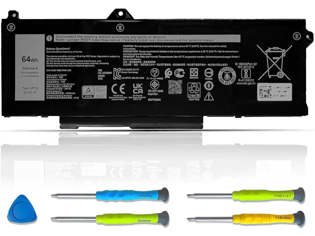 64Wh 4-Cell GRT01 Laptop Battery Compatible with Dell Latitude 15 5521 5531 14 5421 5431 Precision 3561 3571 3470 Alienware m17 R5 AMD Series...