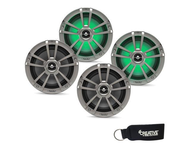 Marine Bundle - Two Pairs of 622MLT Marine 6.5 Inch RGB LED Coaxial Speakers - Titanium