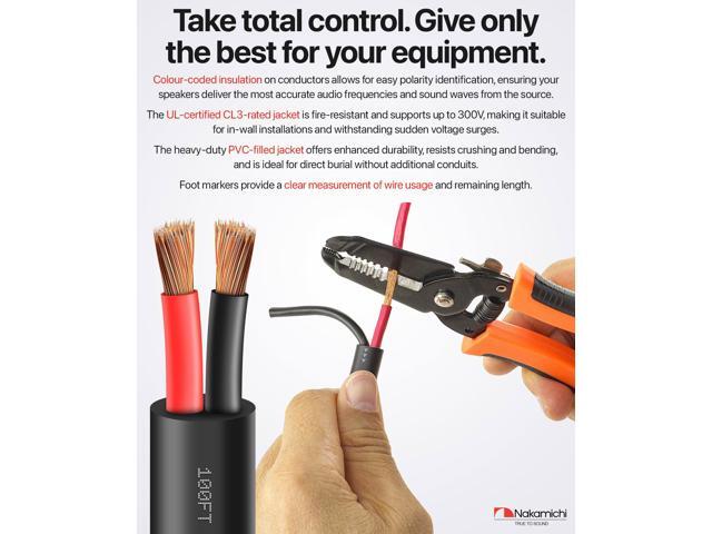 12/2 (250-Foot) in-Wall & Direct Burial (UL CL2 CL3 Rated) Oxygen-Free Copper (OFC) 2-Conductor Speaker Cable Wire, Outdoor In-Ground, in-Ceiling,...