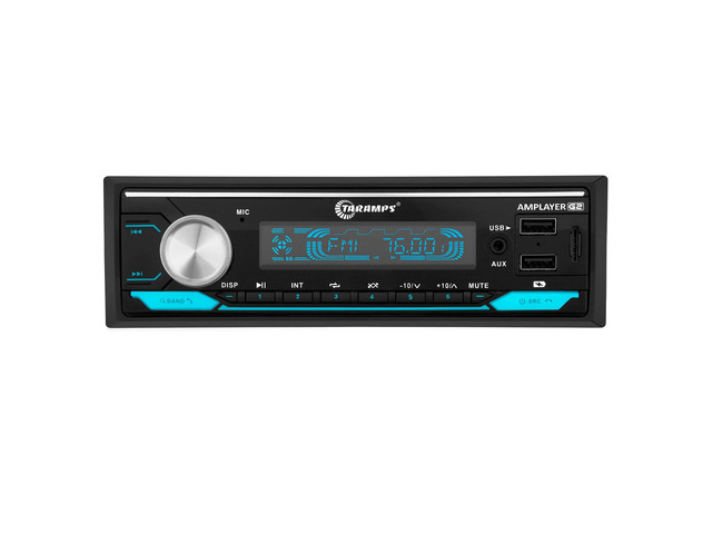 Taramps Amplayer G2 Bluetooth Car Stereo Single DIN Media Receiver with Built-in 400W RMS Amplifier, 4 Channels, USB, SD, FM Radio, Hands-Free...